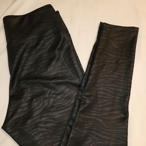 Faux leather tights